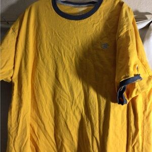 Champion Men’s Yellow Short-Sleeve Ringer Tee with Navy Trim